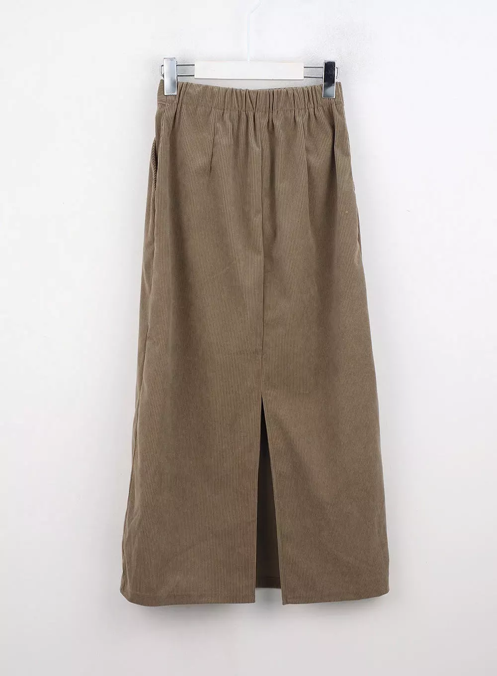 Corduroy Maxi Skirt - Slit Style ON315