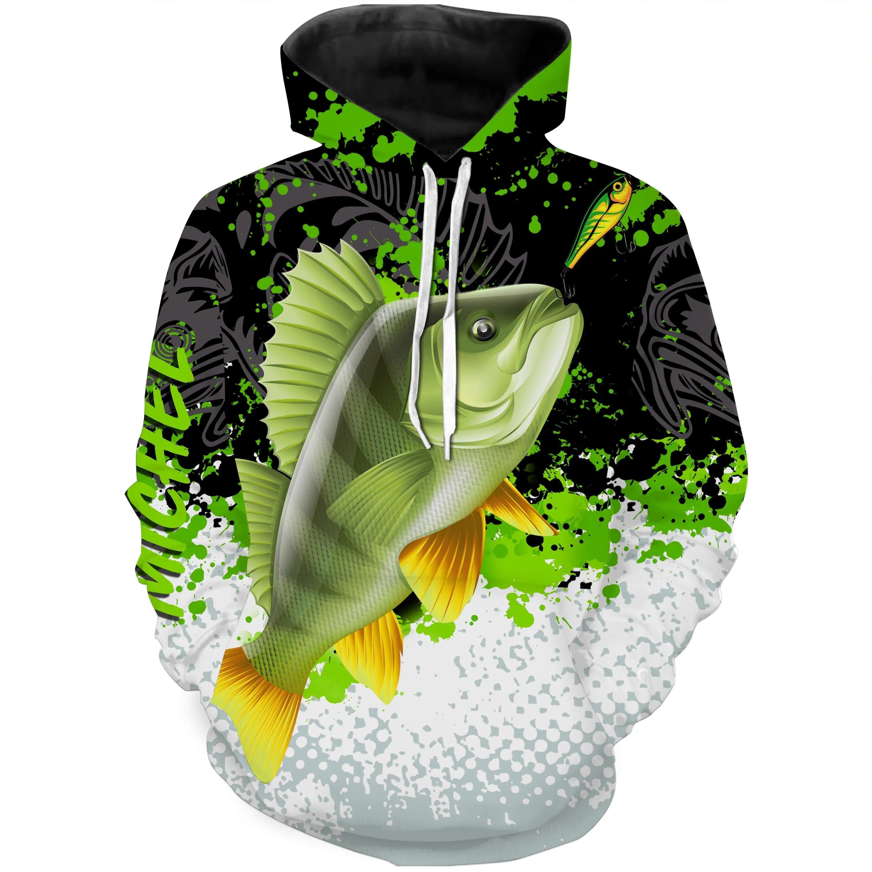 Custom Personalized Fishing Shirt - Perch Design, Green Black White, Ideal Gift for Fisherman - CT25072220