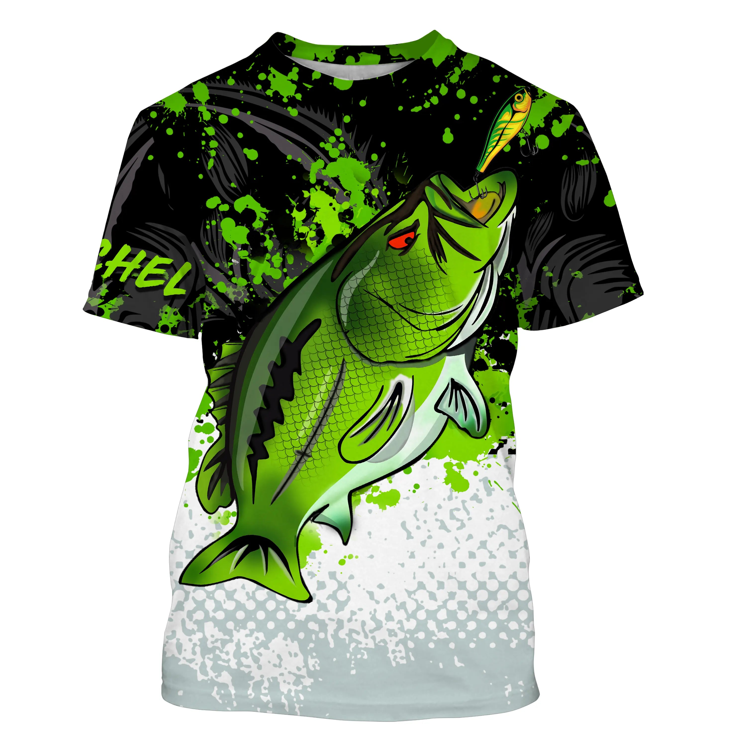 Customizable Anti-UV Fishing Shirt - Green Black White - Ideal Gift for Fisherman - CT25072214