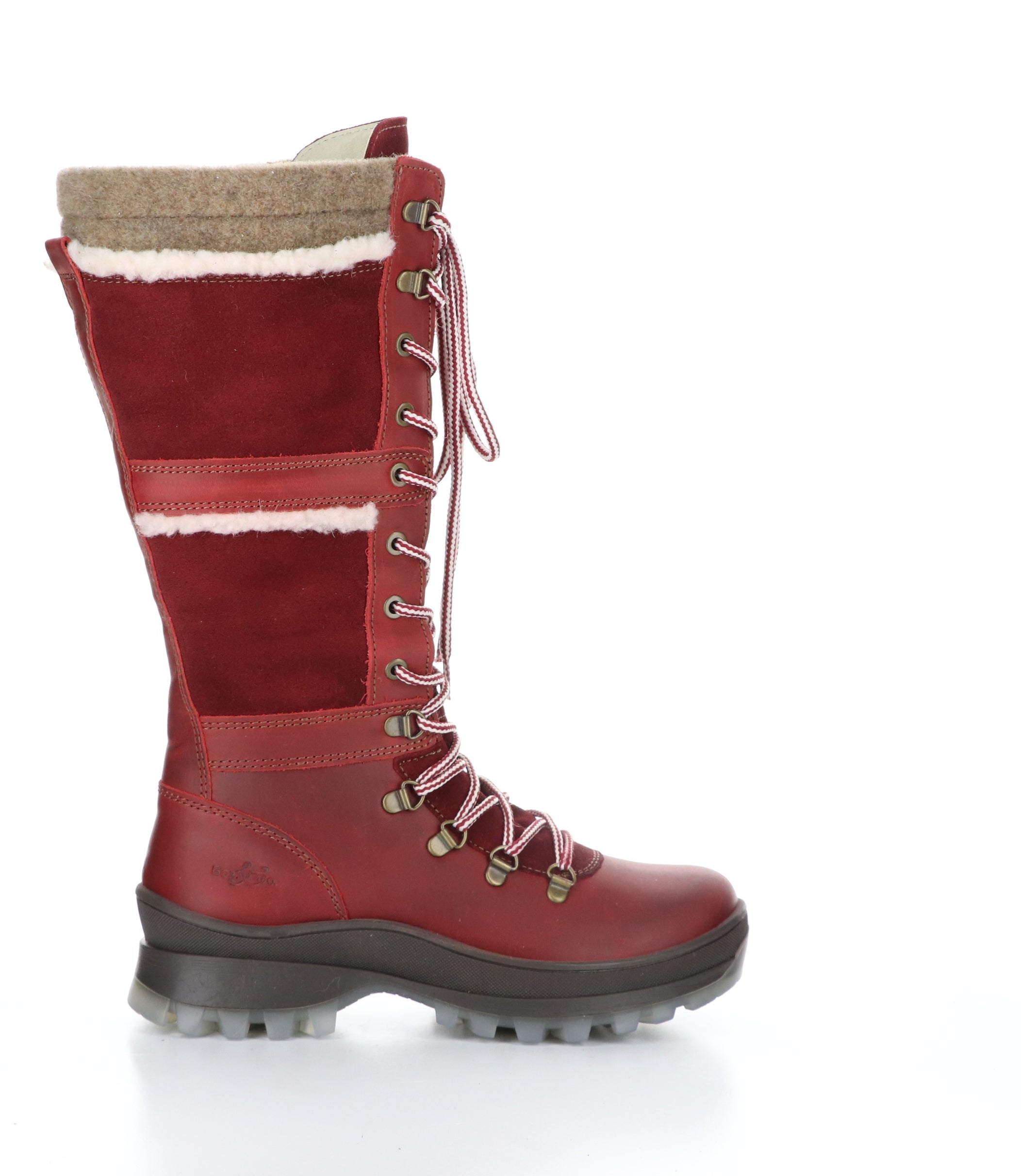 Daws Round Toe Boots in Red, Sangria, and Beige