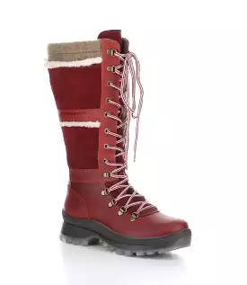 Daws Round Toe Boots in Red, Sangria, and Beige