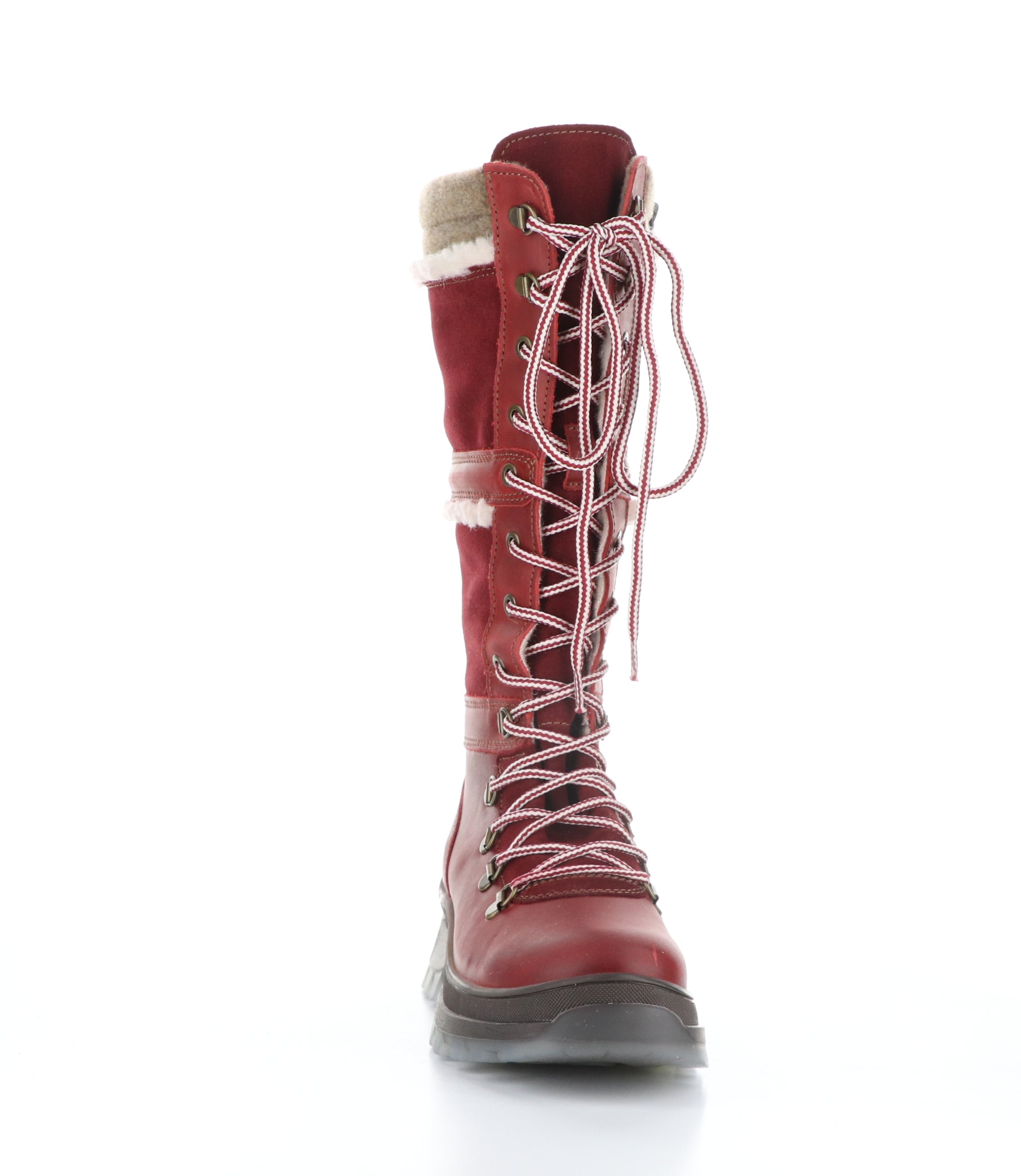 Daws Round Toe Boots in Red, Sangria, and Beige