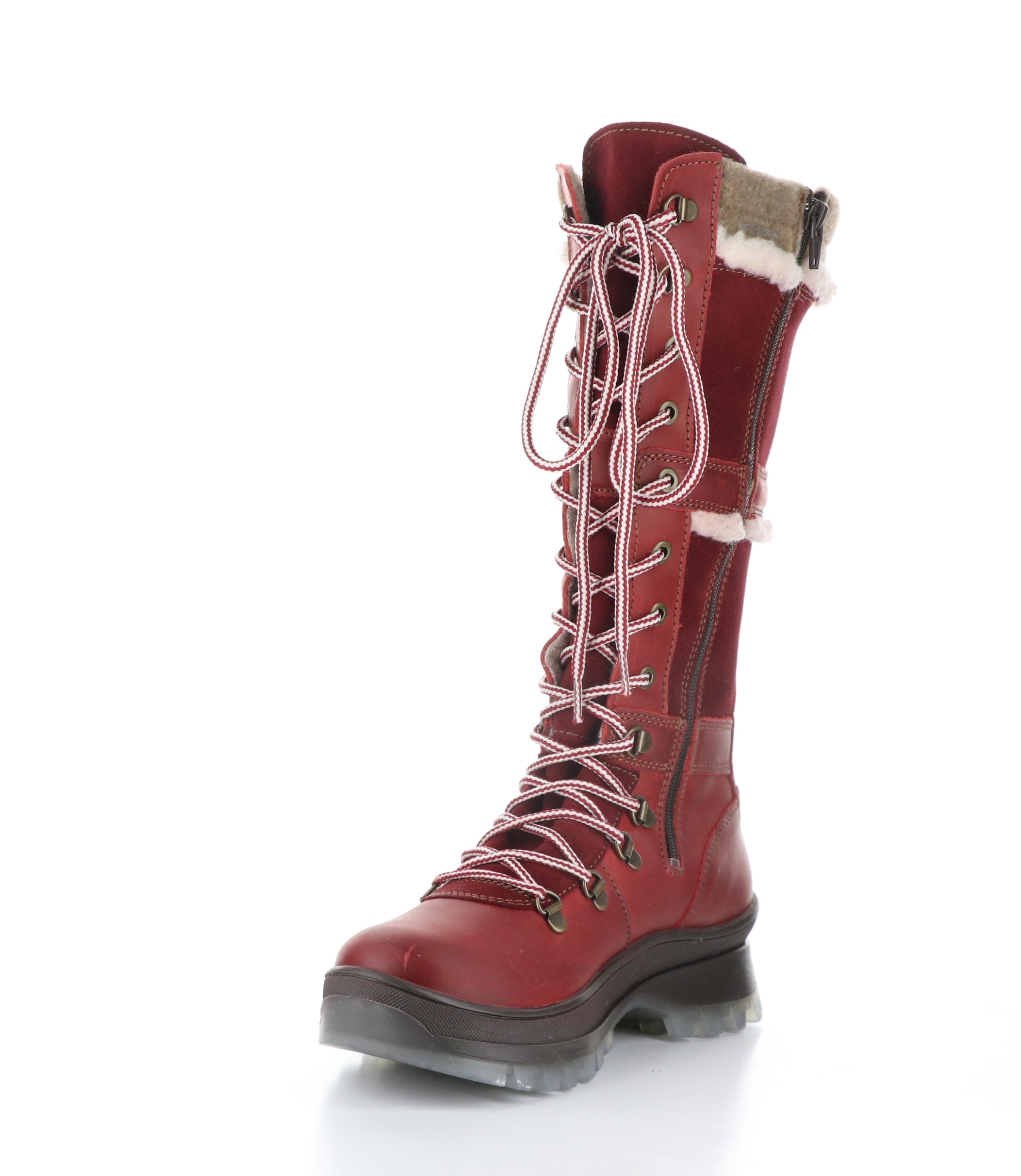 Daws Round Toe Boots in Red, Sangria, and Beige