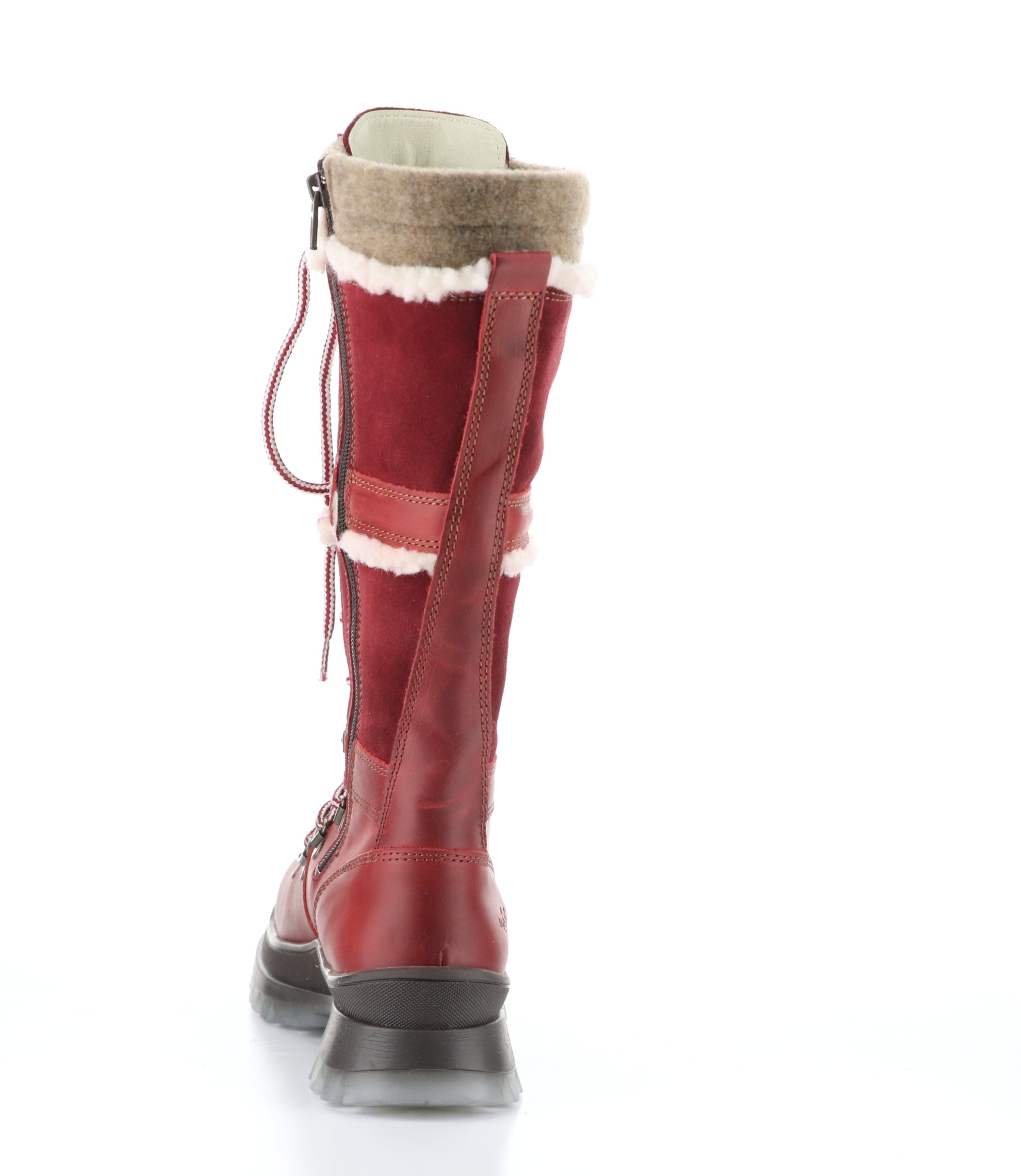 Daws Round Toe Boots in Red, Sangria, and Beige