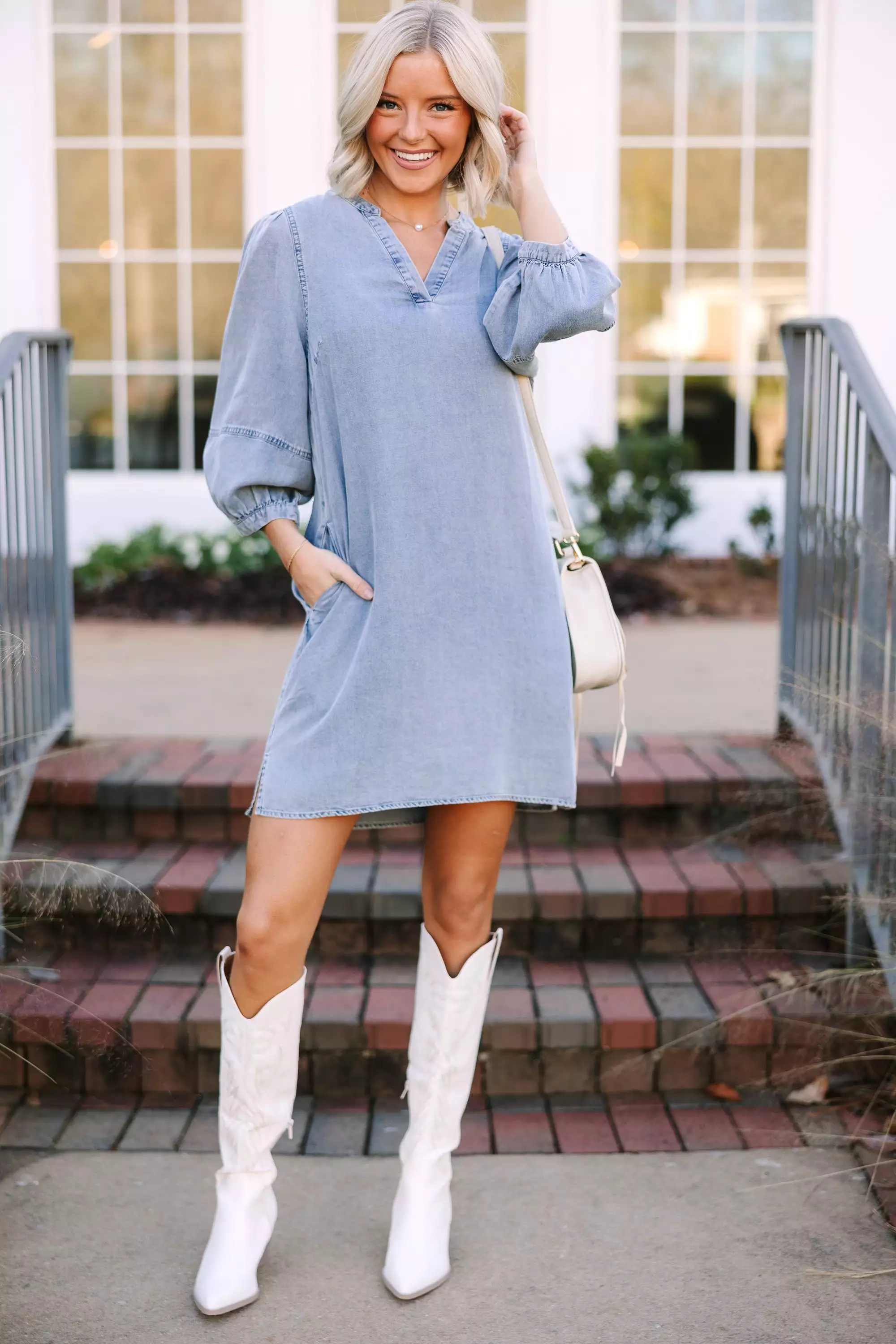 Denim Blue Shift Dress - Stand Out with Your Unique Style