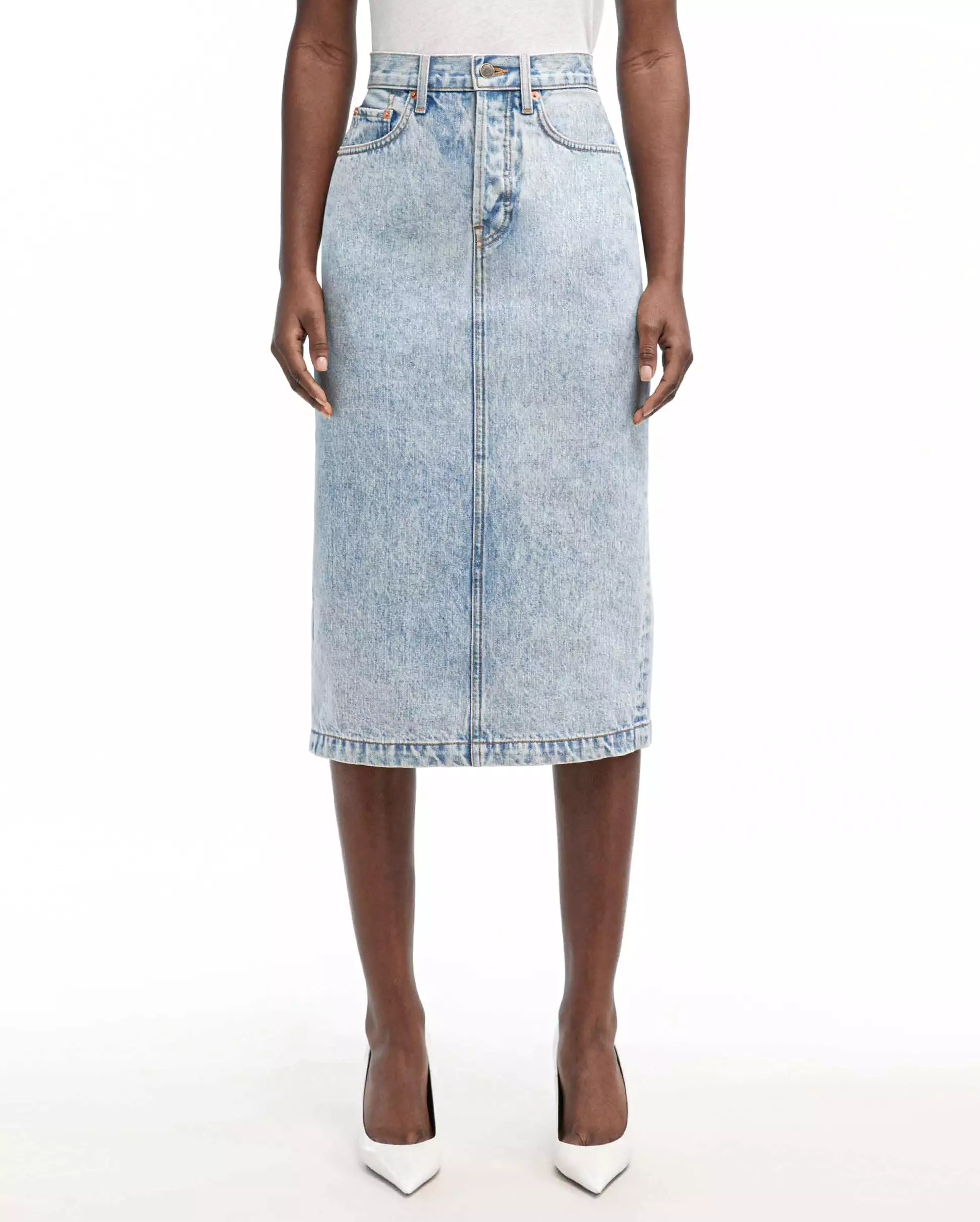 Denim Midi Skirt Blue - Shop Now