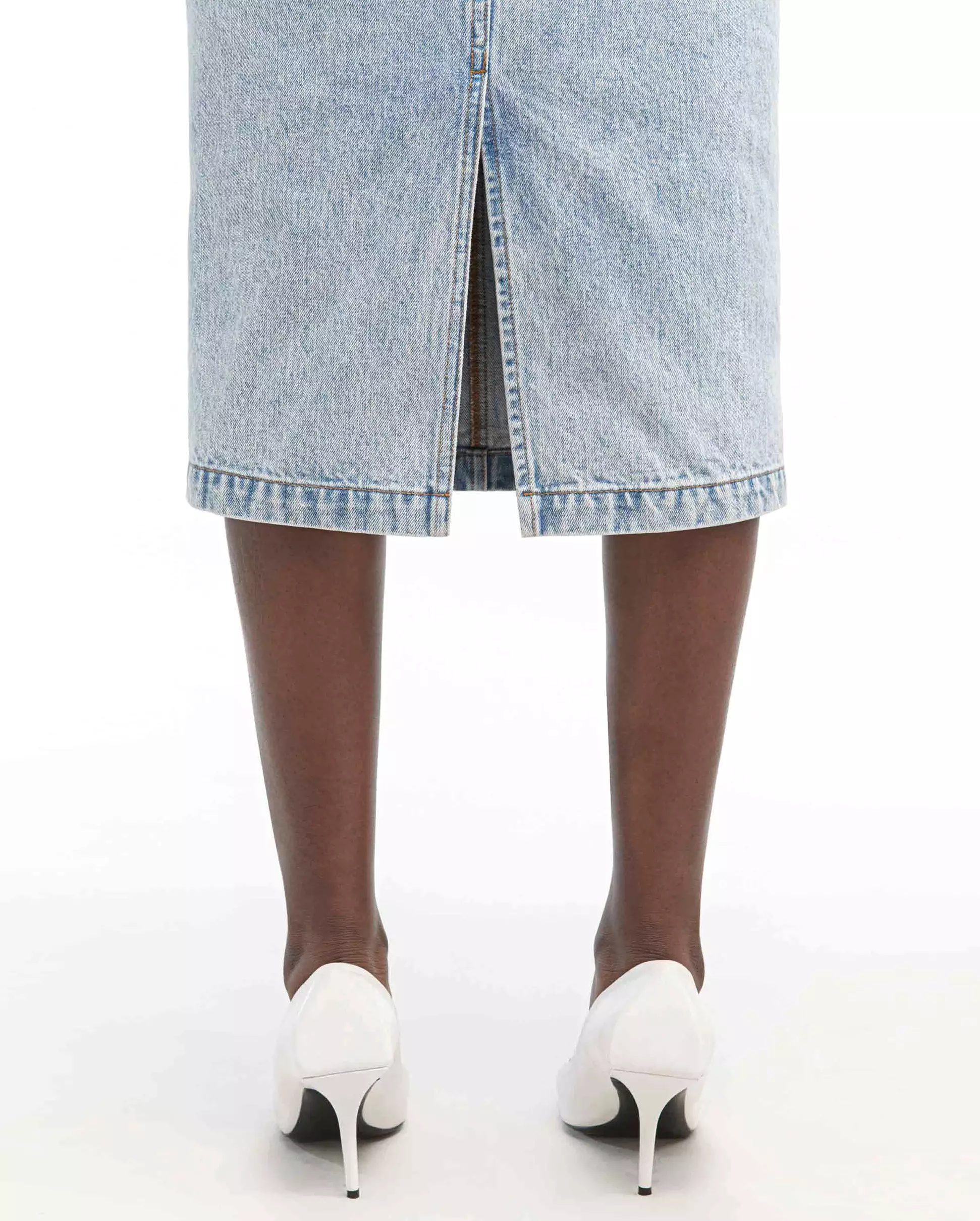 Denim Midi Skirt Blue - Shop Now