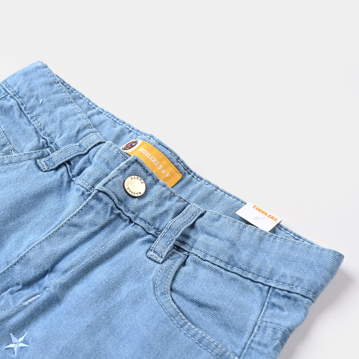 Denim shorts for girls in light blue: Girls Light Blue Denim Shorts