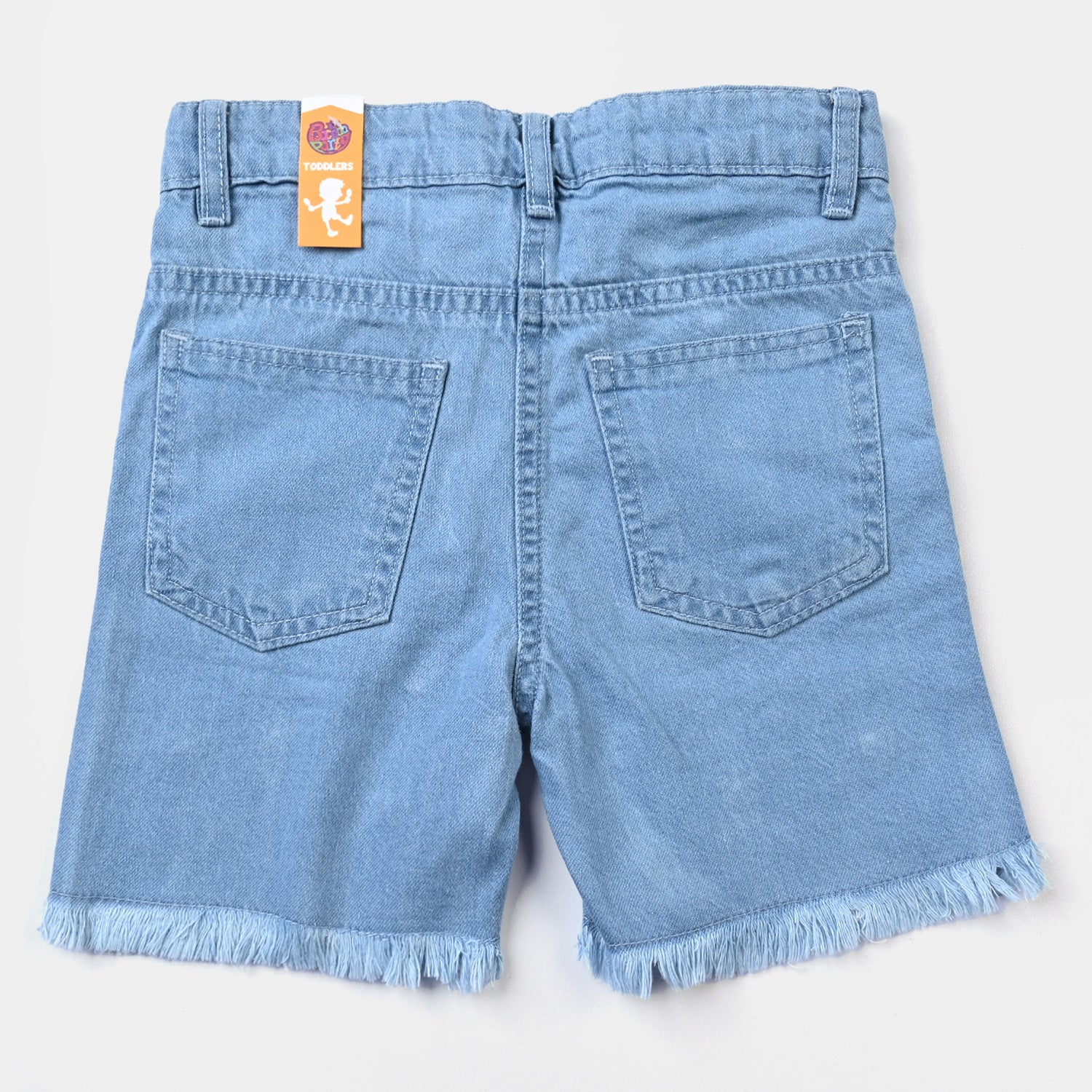 Denim shorts for girls in light blue: Girls Light Blue Denim Shorts