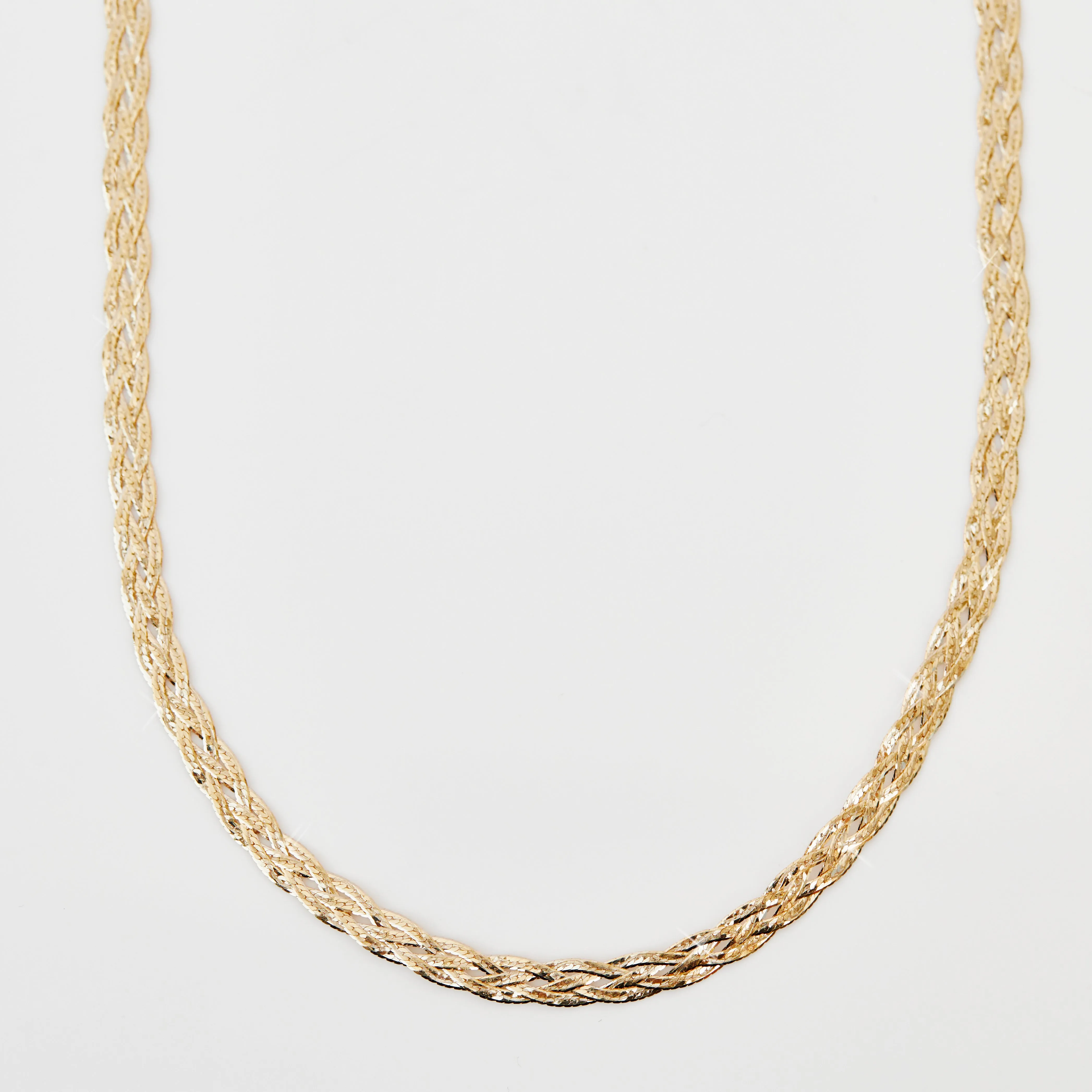 Diamond Braid Chain Necklace