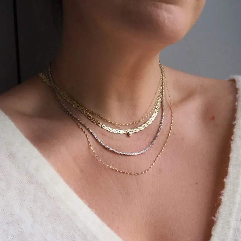 Diamond Braid Chain Necklace