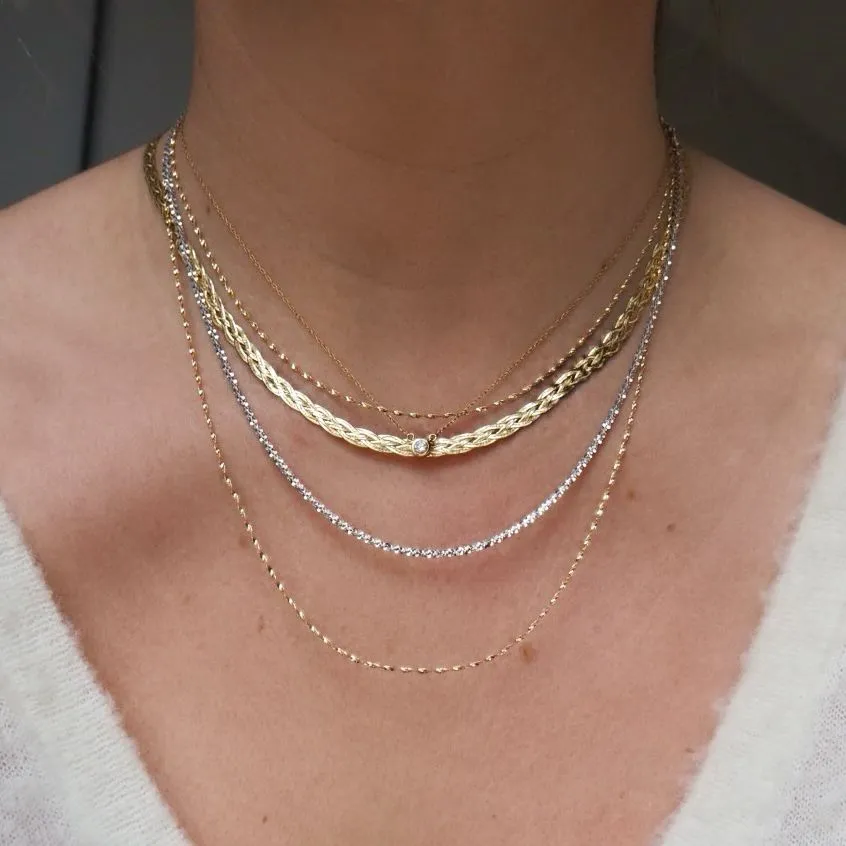 Diamond Braid Chain Necklace