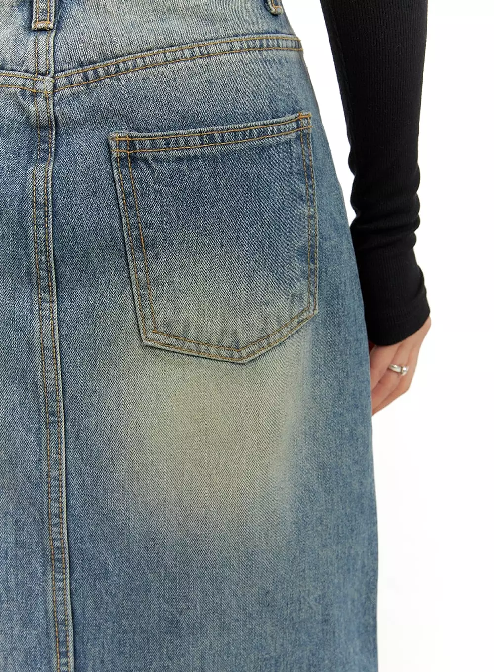 Distressed Denim Maxi Skirt - Shop CA403 Today!