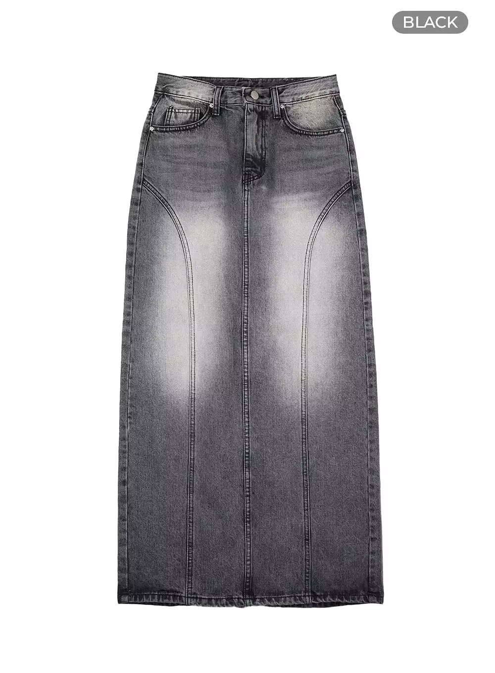 Distressed Denim Maxi Skirt - Shop CA403 Today!