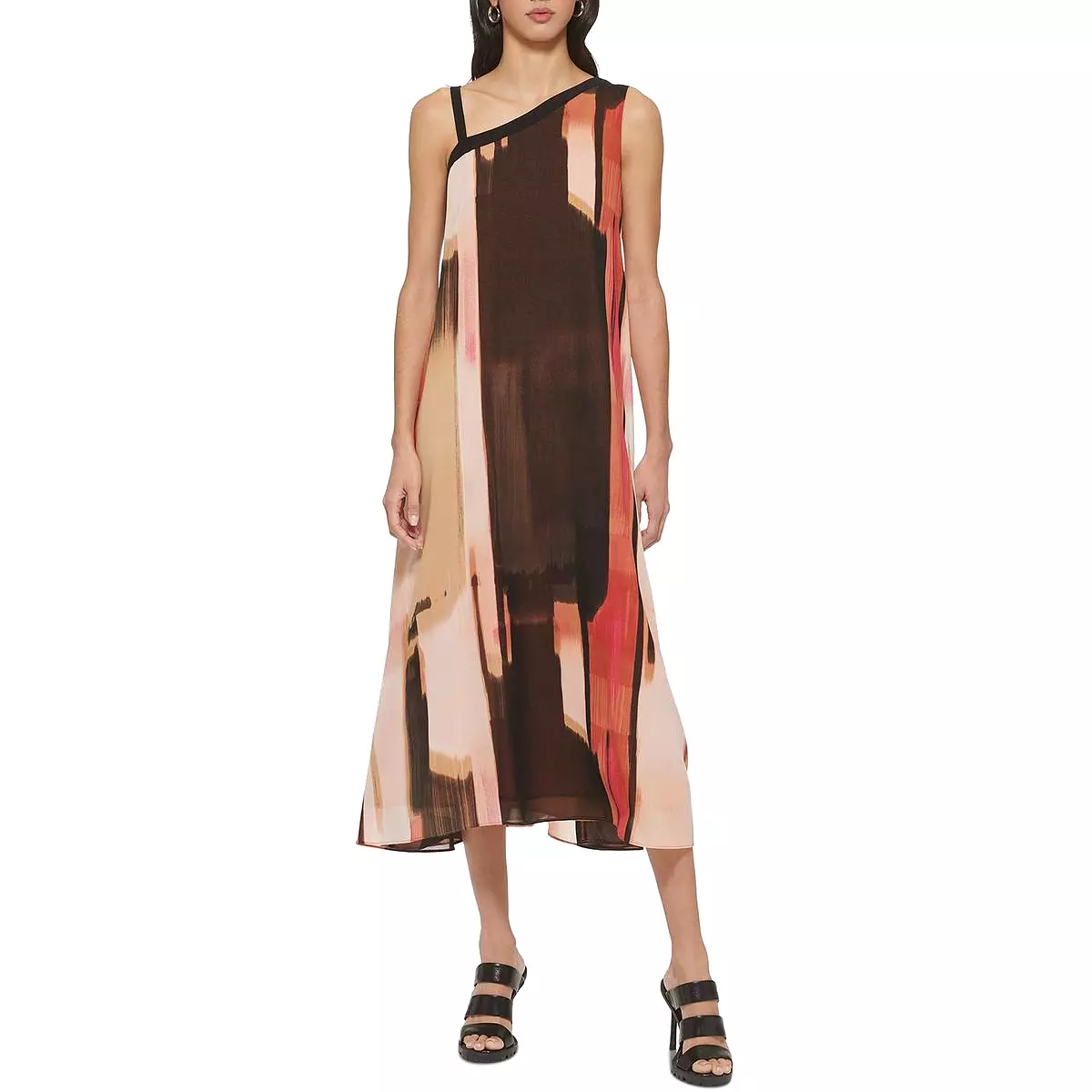 DKNY Chiffon Printed Shift Dress for Women.