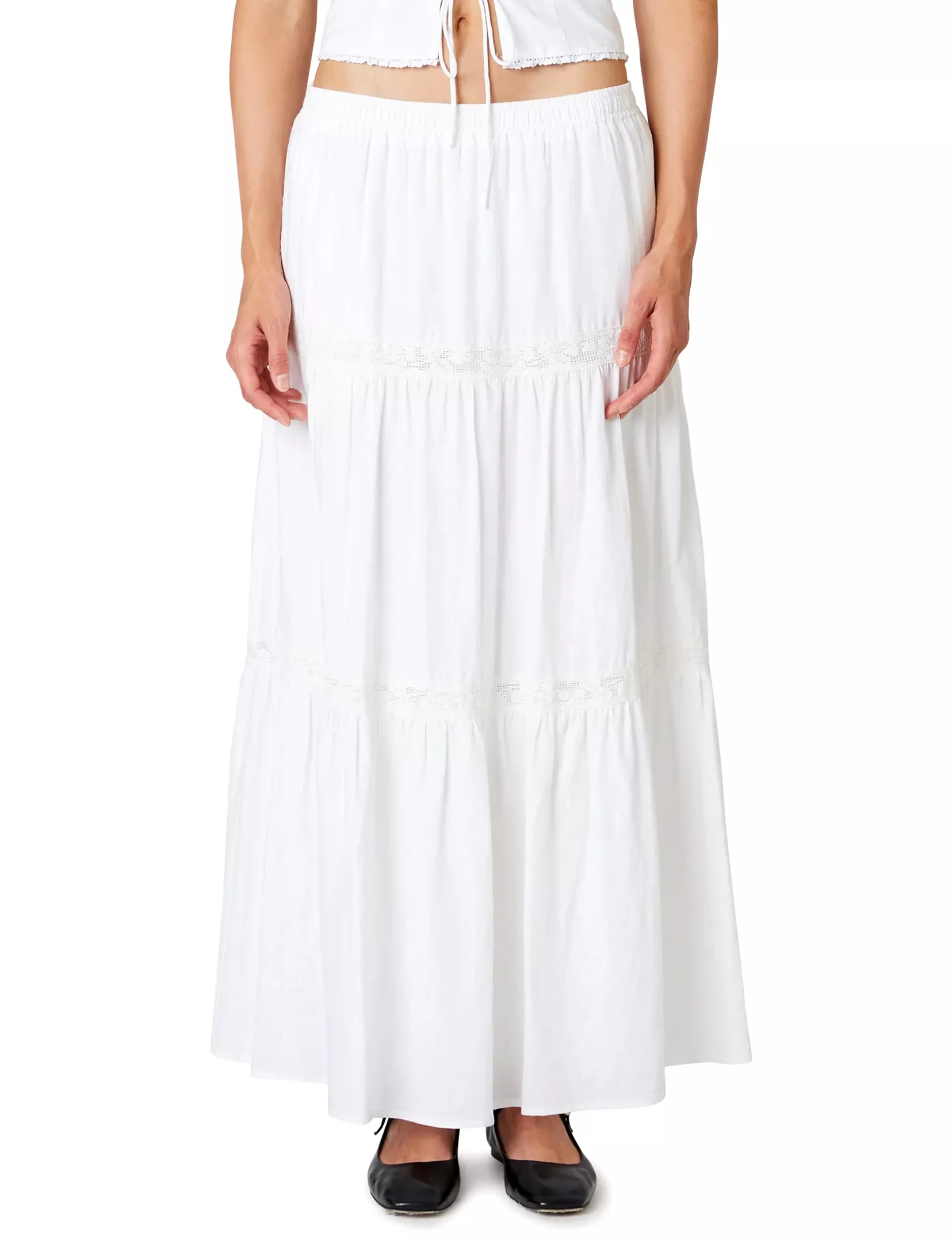 Dove White Maxi Skirt - Available for Purchase Now