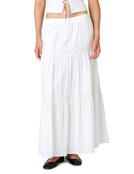 Dove White Maxi Skirt - Available for Purchase Now