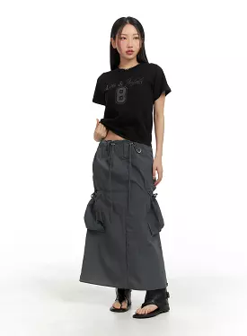 Drawstring Cargo Skirt