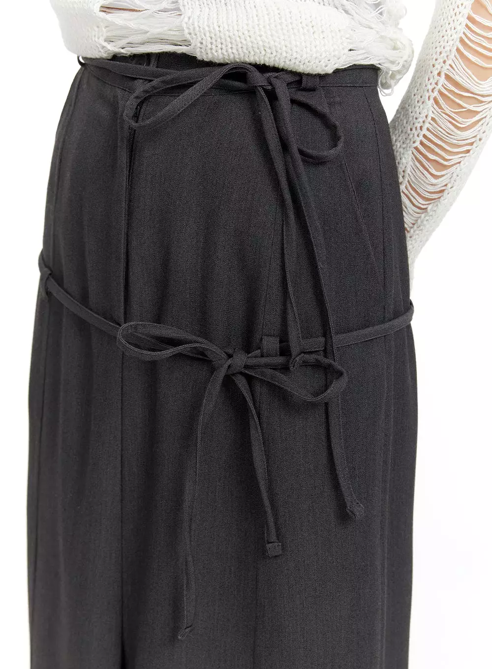 Drawstring Maxi Skirt with Front Split - CF420