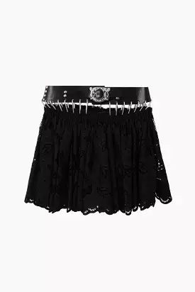 Drew belted lace miniskirt