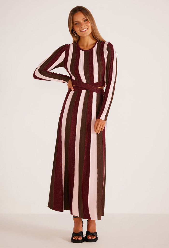 Eden Metallic Stripe Knit Dress