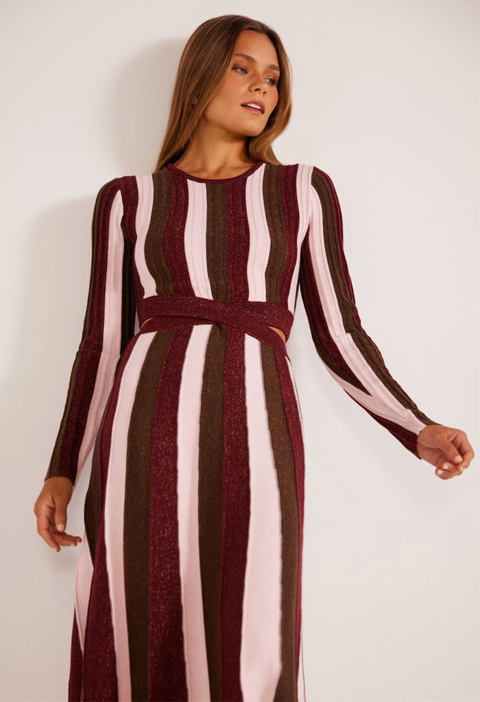 Eden Metallic Stripe Knit Dress