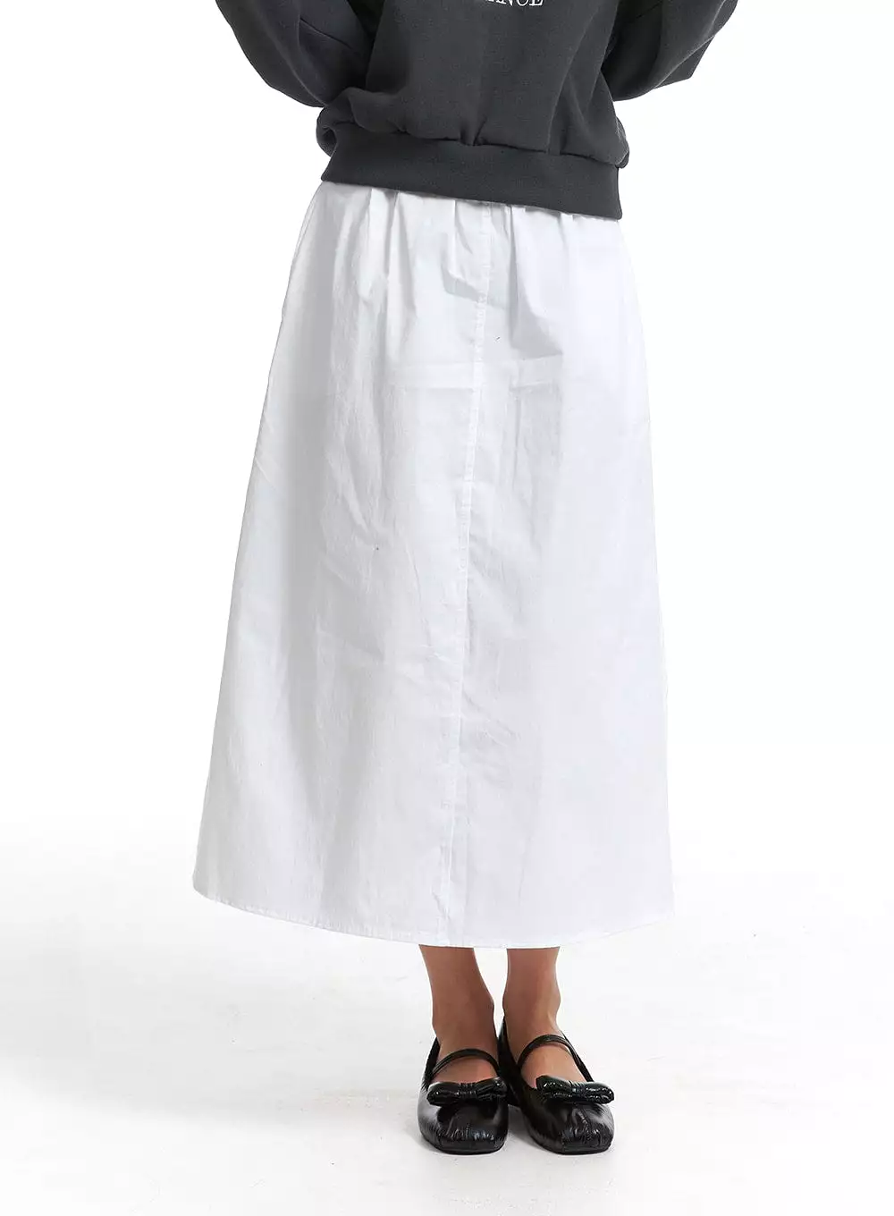 Elastic Waist Maxi Skirt