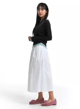 Elastic Waist Maxi Skirt