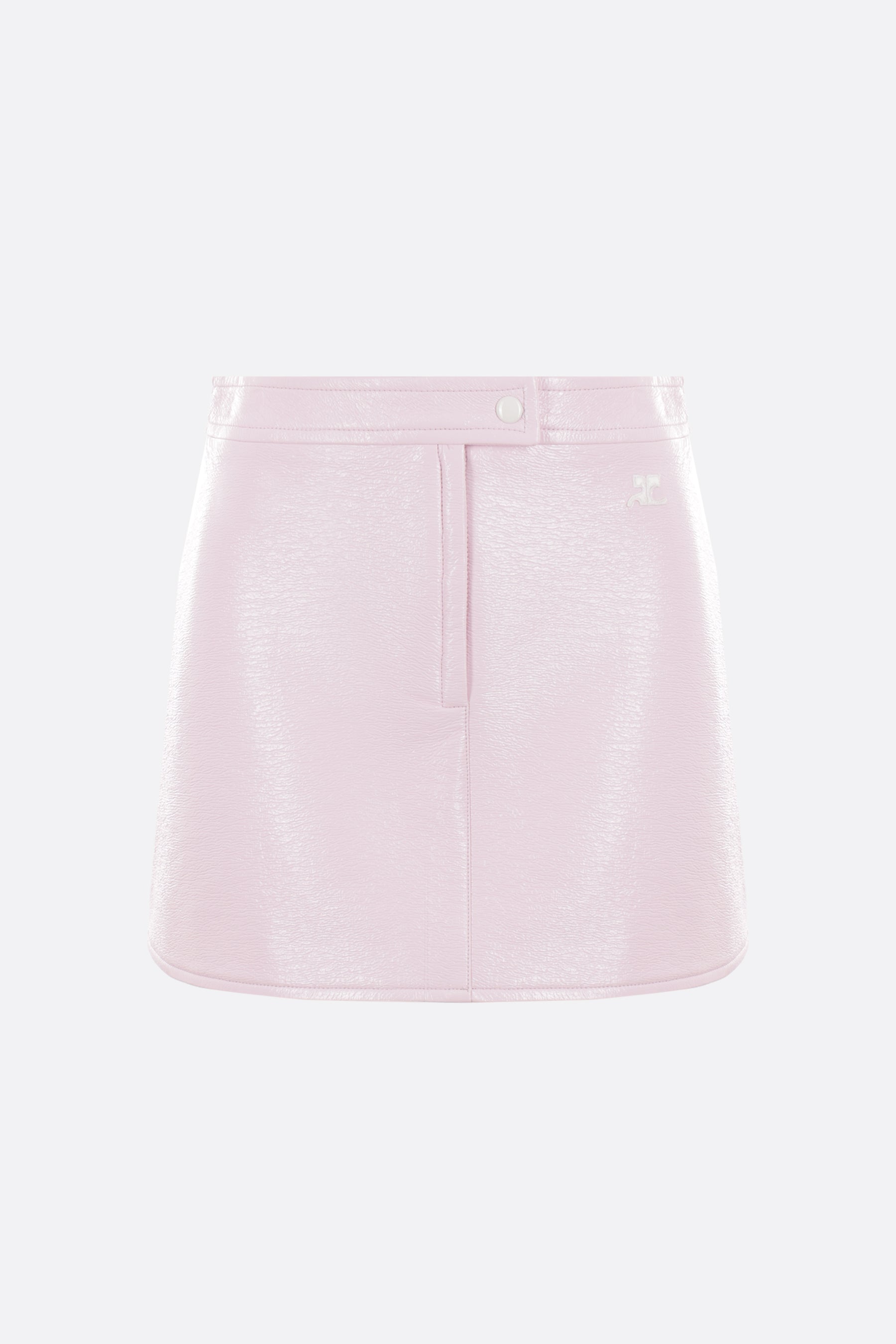 embroidered vinyl miniskirt with logo