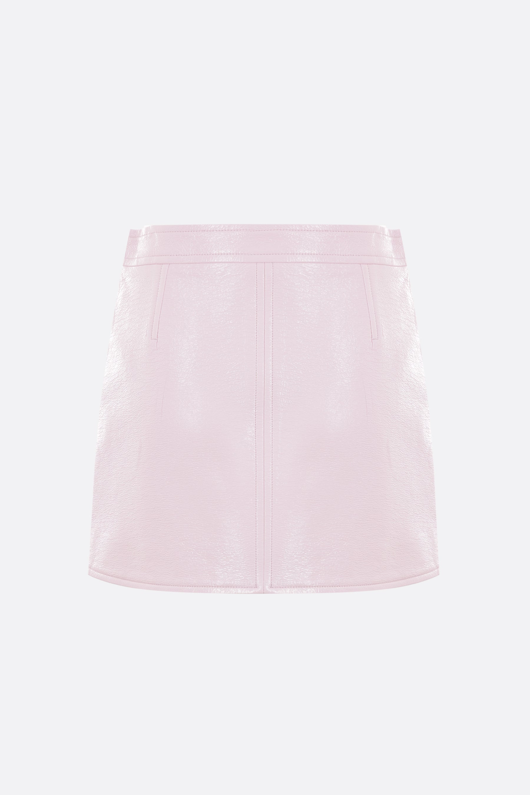 embroidered vinyl miniskirt with logo