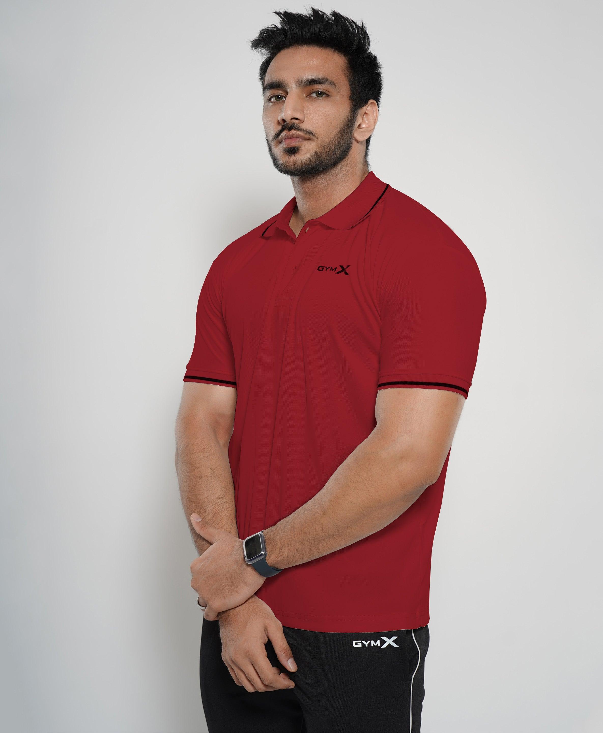 Epic GymX Polo Tee: Valentine Red - Discount