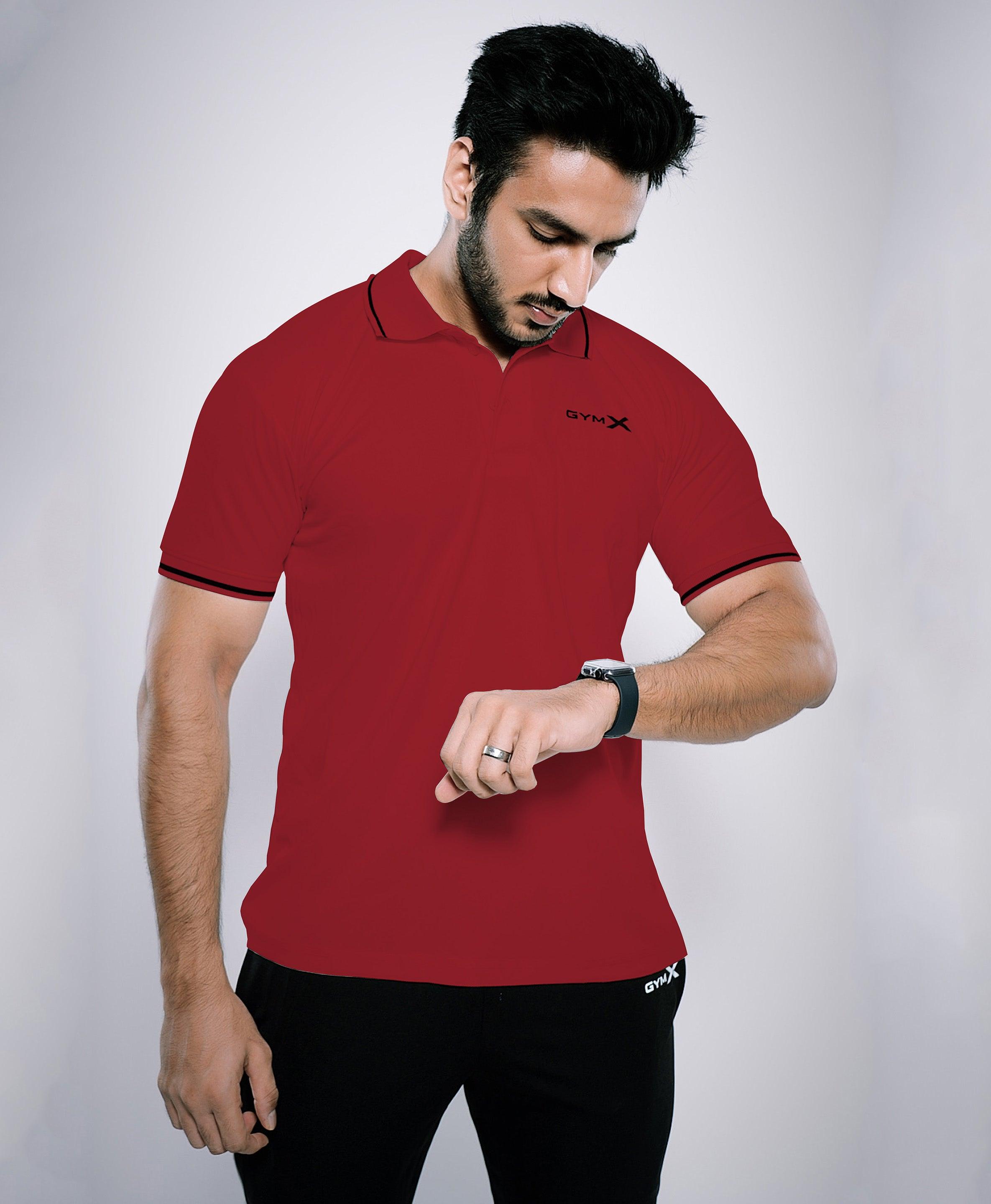 Epic GymX Polo Tee: Valentine Red - Discount