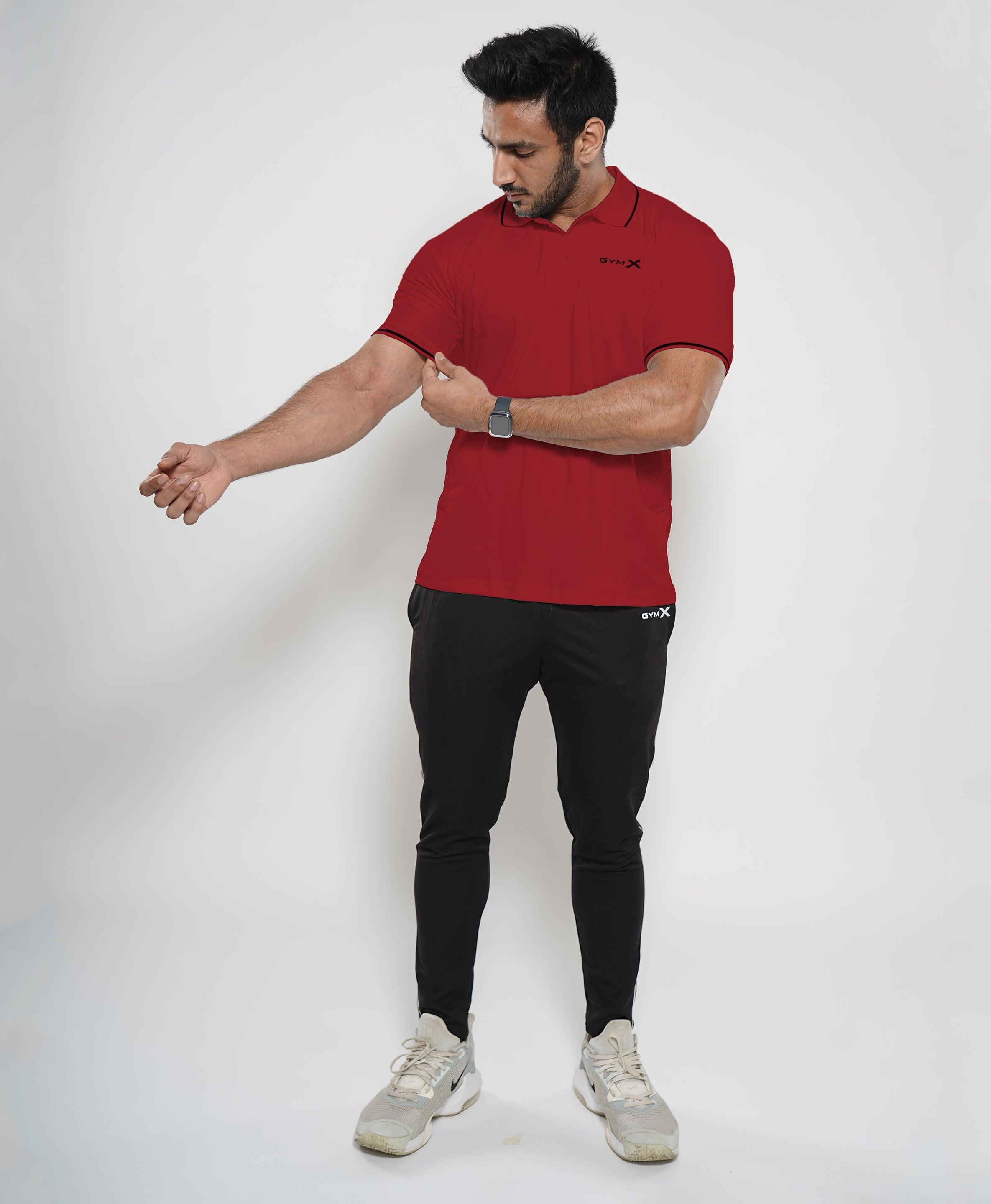 Epic GymX Polo Tee: Valentine Red - Discount