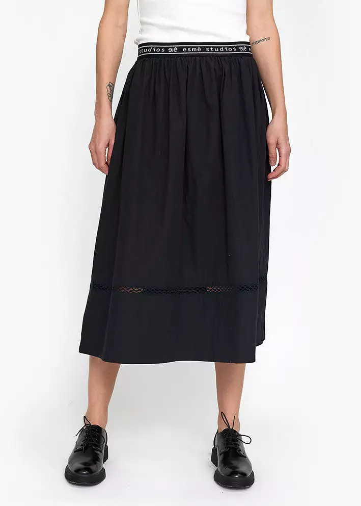 Esmé Studios Black Luna Midi Skirt ES124-308 Nederdel