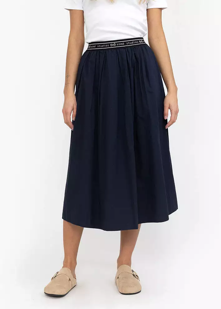 Esmé Studios Calla Midi Skirt - Dark Sapphire