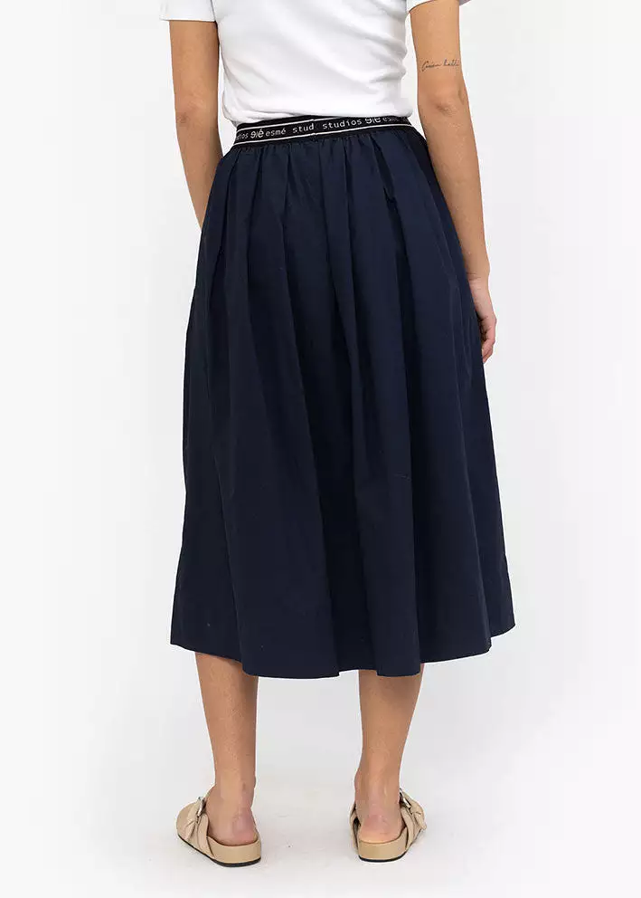 Esmé Studios Calla Midi Skirt - Dark Sapphire