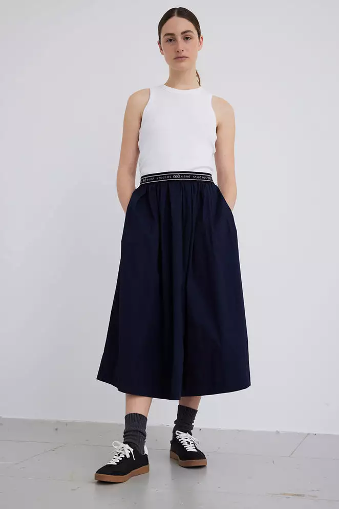 Esmé Studios Calla Midi Skirt - Dark Sapphire