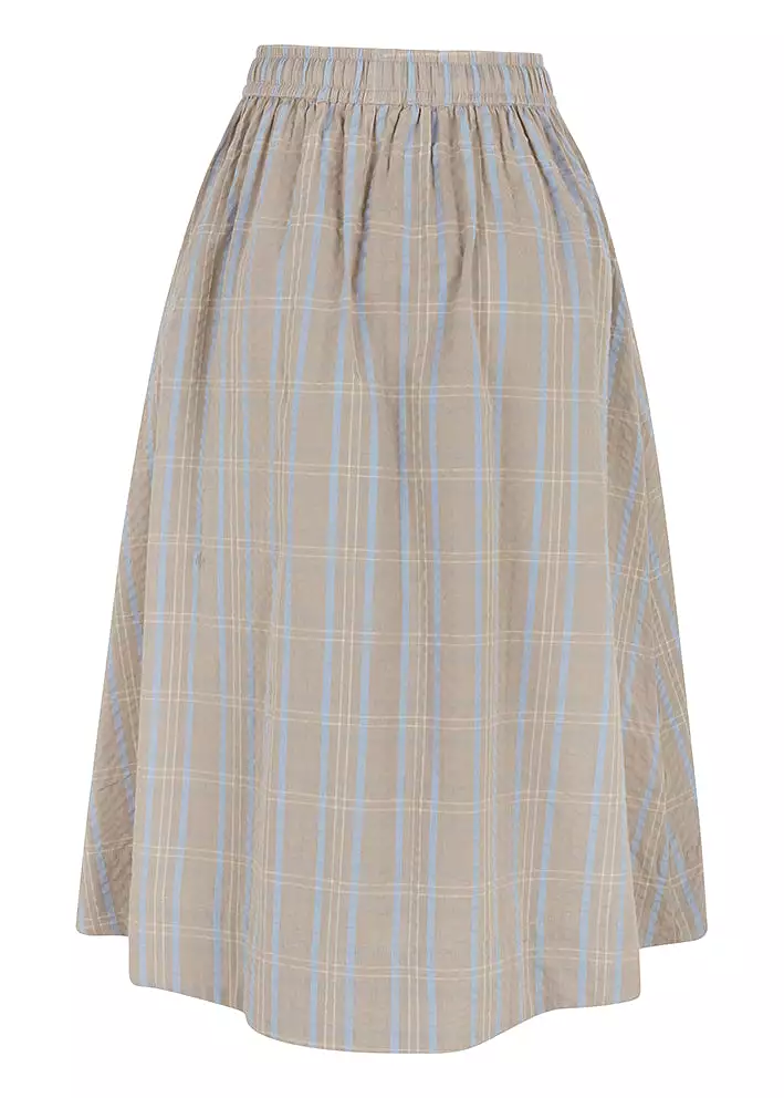 Esmé Studios Mella Midi Skirt - Chateau Gray Checks