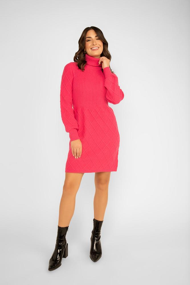 Esqualo Ribbed Dress with Pattern - 2307510