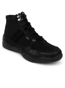 Ezok Black Stretch Casual Boots Shoes