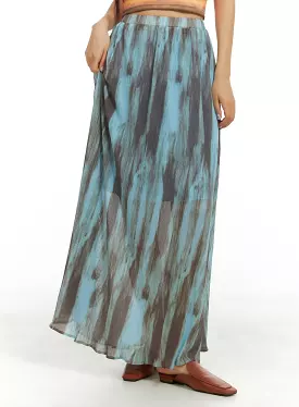 Flowy Graphic Maxi Skirt CA415 - $49.99