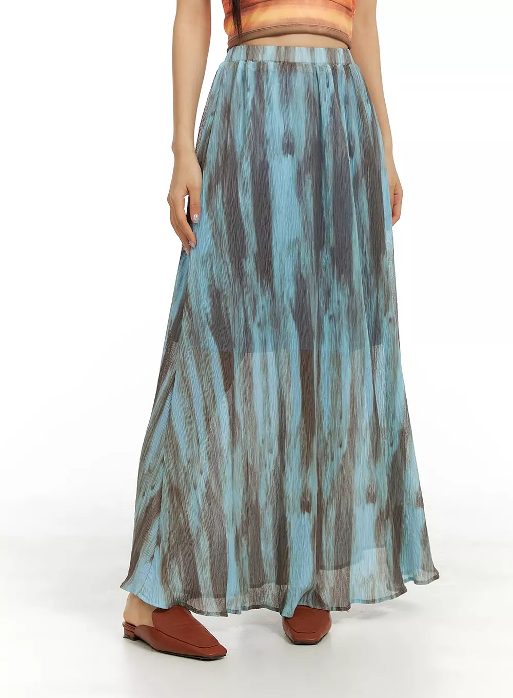 Flowy Graphic Maxi Skirt CA415 - $49.99