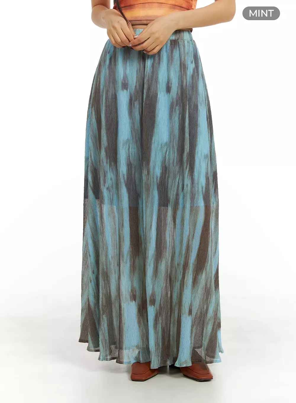 Flowy Graphic Maxi Skirt CA415 - $49.99