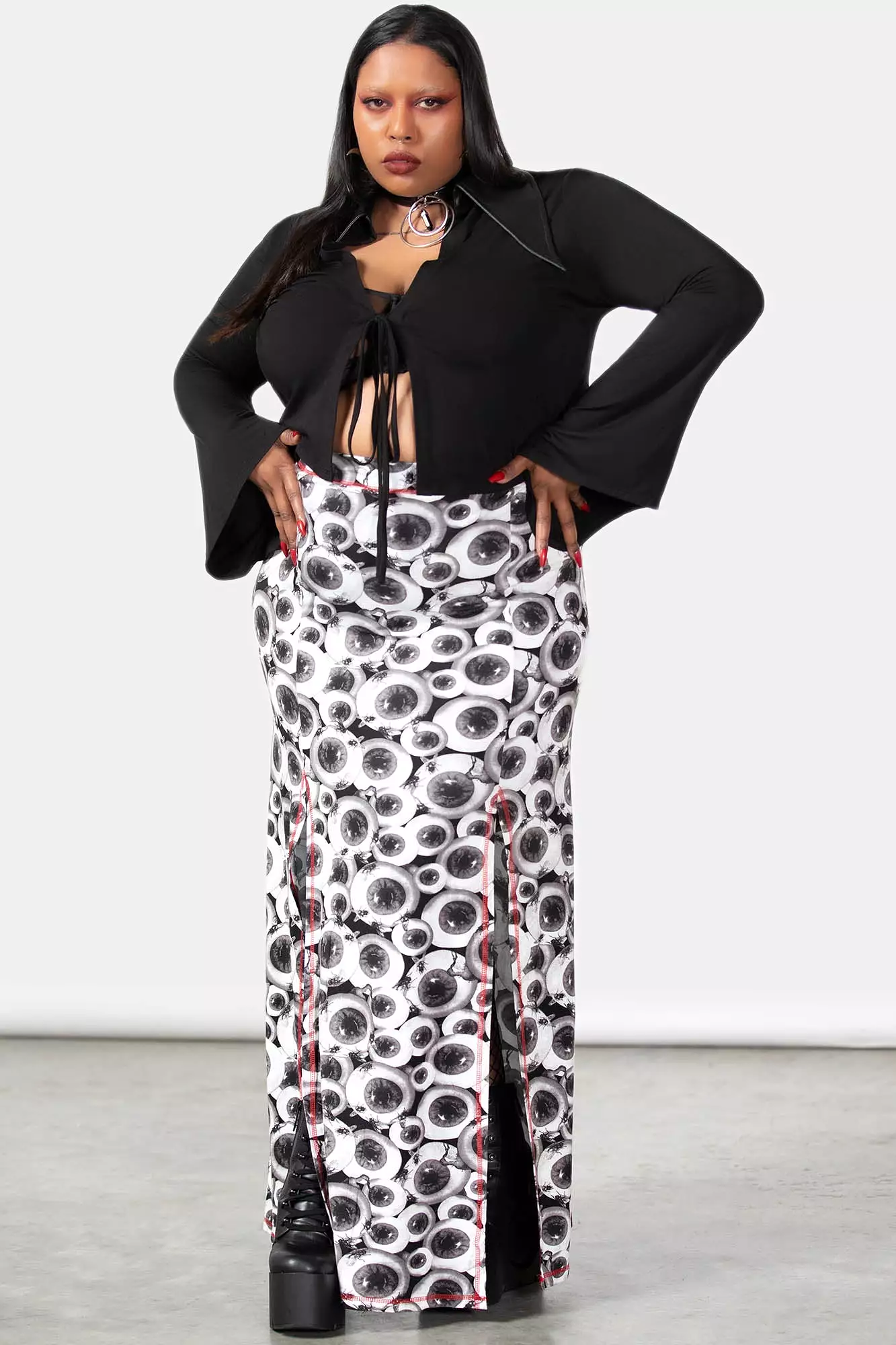 Four Flies Maxi Skirt Plus Size Rebirth