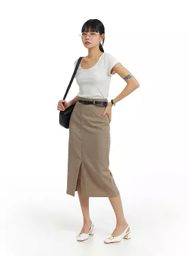 Front Split Maxi Skirt