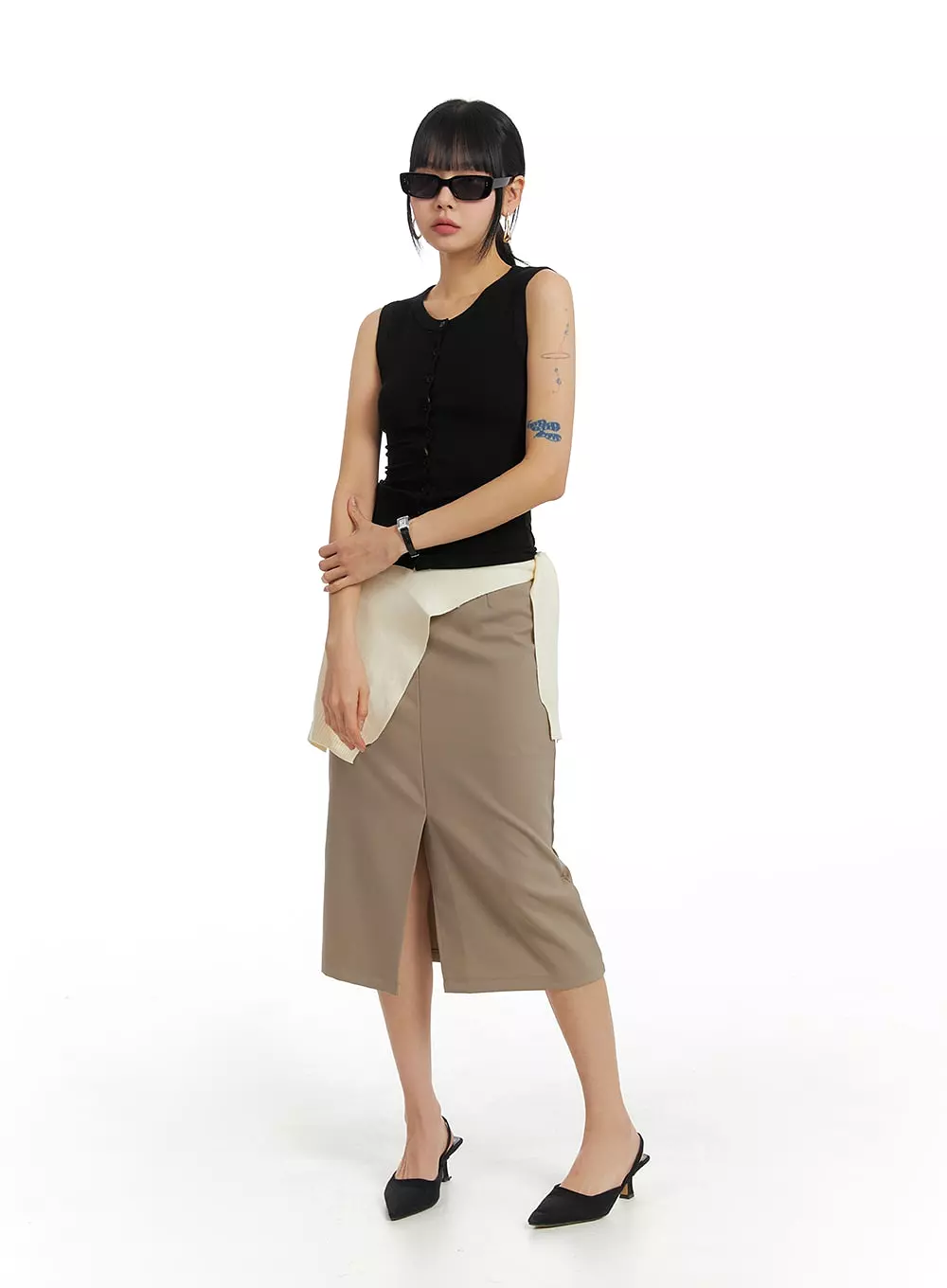 Front Split Maxi Skirt