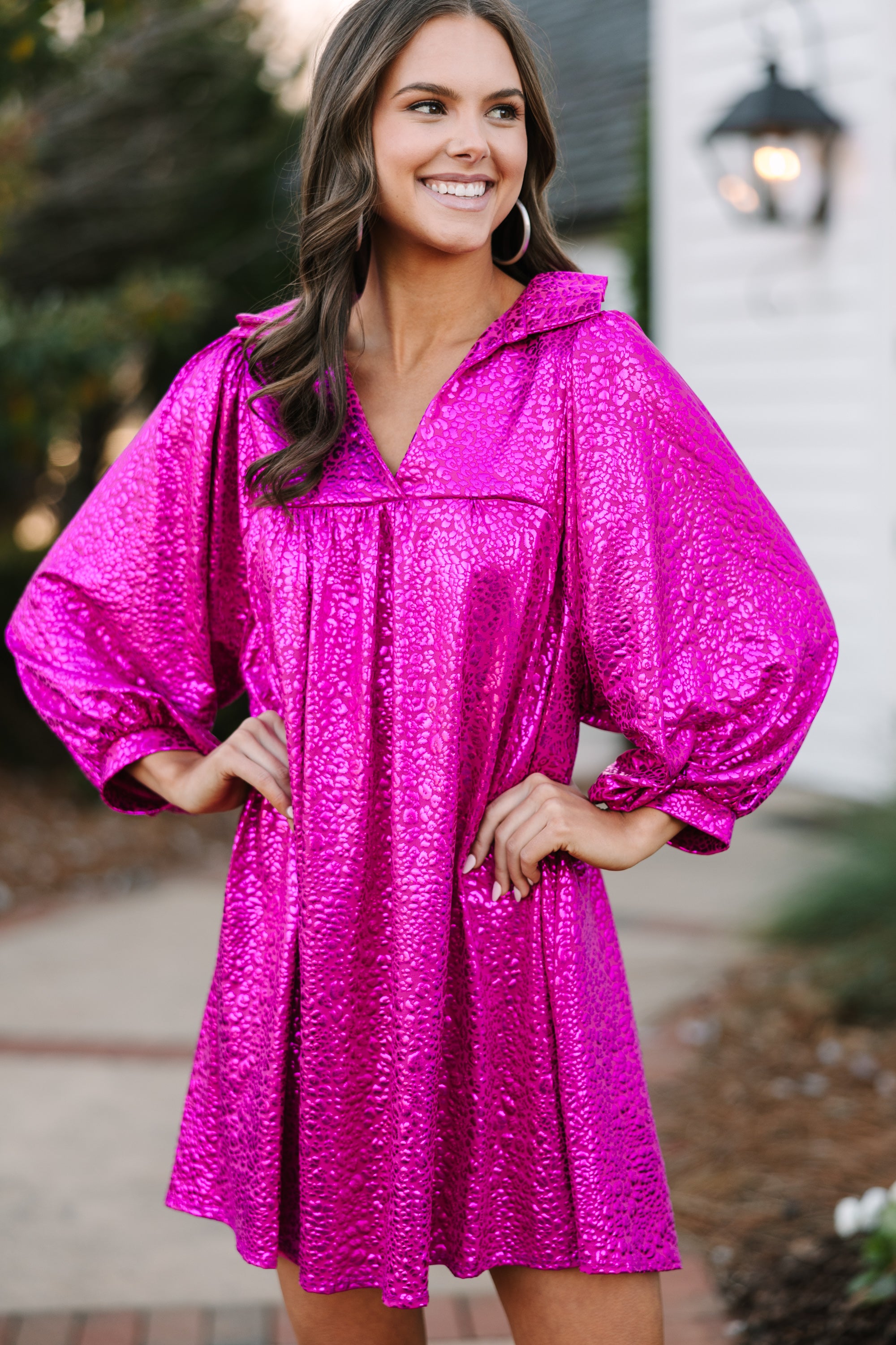 Fuchsia Pink Shift Dress - All You Need