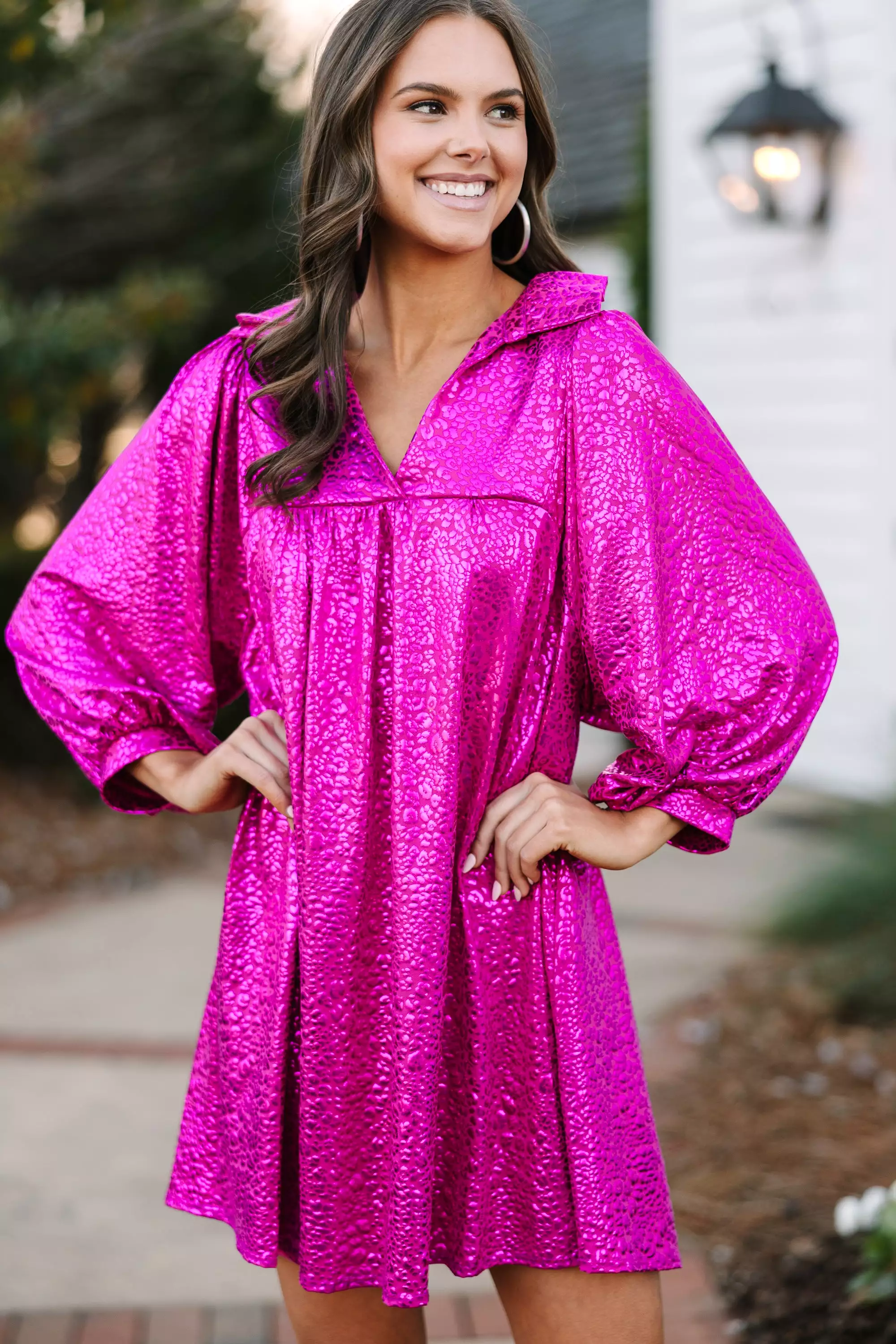 Fuchsia Pink Shift Dress