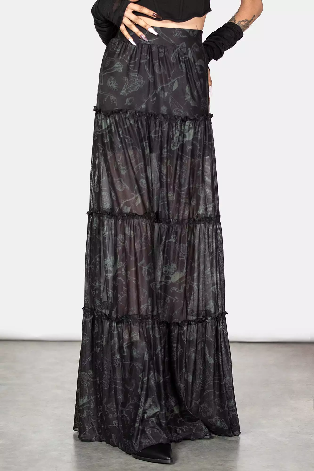 Ghosted Woods Maxi Skirt - A trendy and stylish maxi skirt for any occasion. Featuring a unique design inspired by the ghosted w