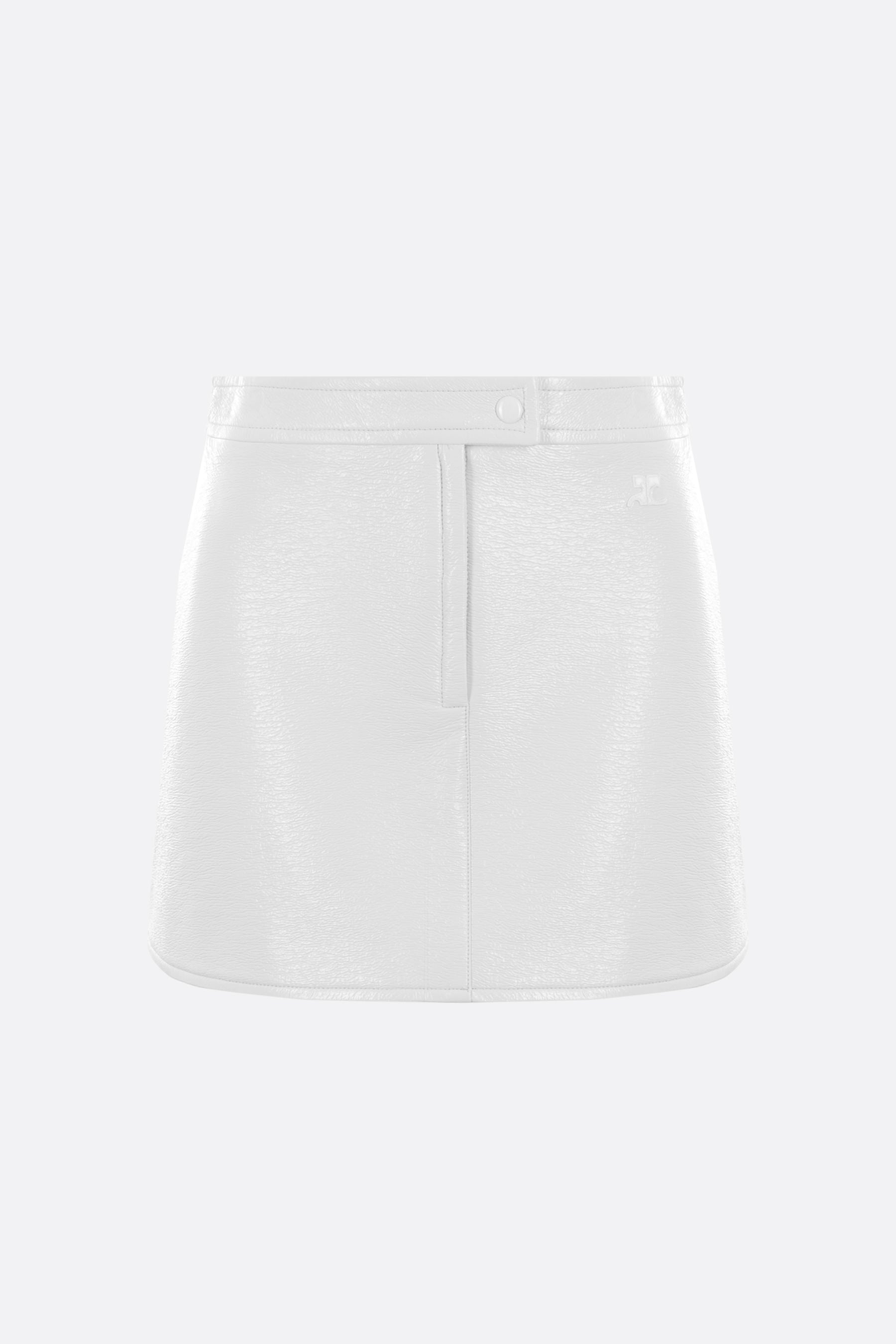 Google-optimized result: Embroidered vinyl miniskirt with logo